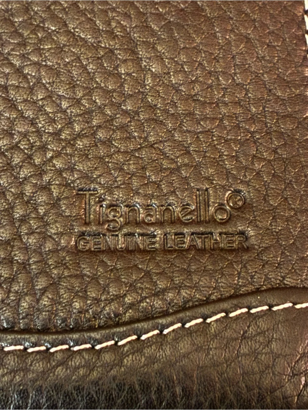 Tignanello Black Women's Zip-Around Wallet with Contrast Stitching